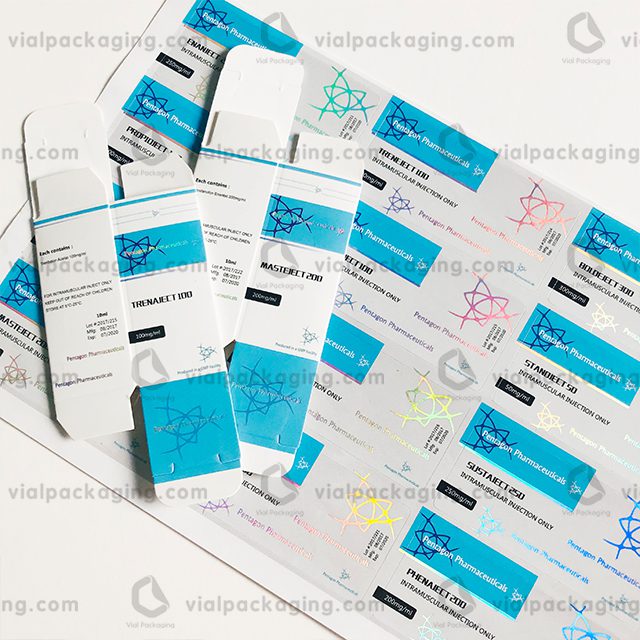 10ml laser vial labels and boxes