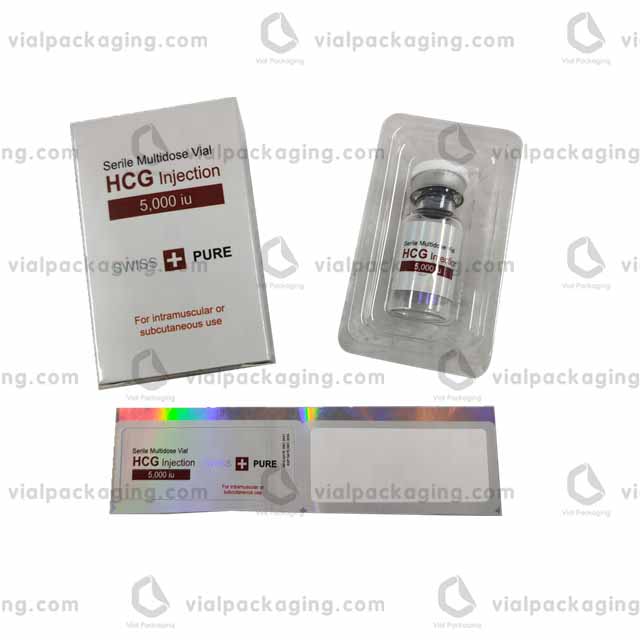 HCG labels and box