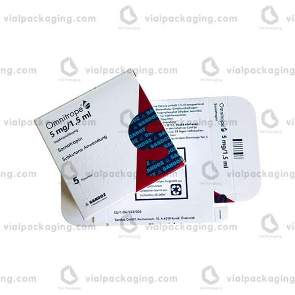 Somatropin paper packaging box