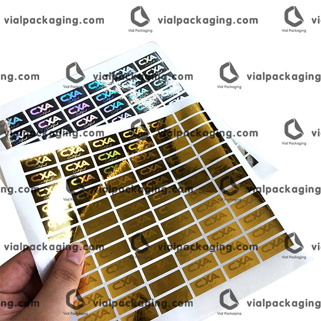 golden hologram labels printing