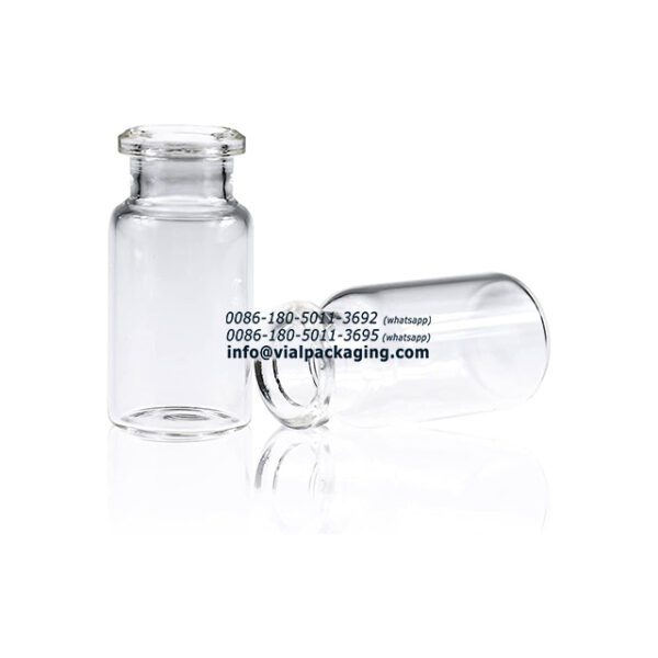 transparent glass vial